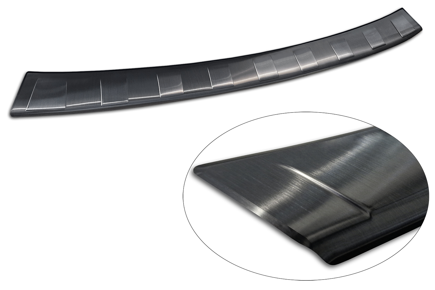Rear bumper protector suitable for Opel Zafira Life 2019-present stainless steel brushed anthracite (5)