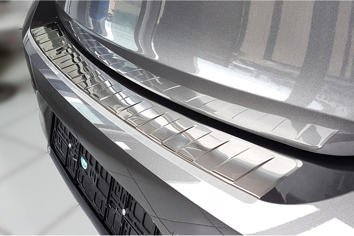 Protector de parachoques trasero compatible con Opel Corsa F 2019-presente acero inoxidable cepillado