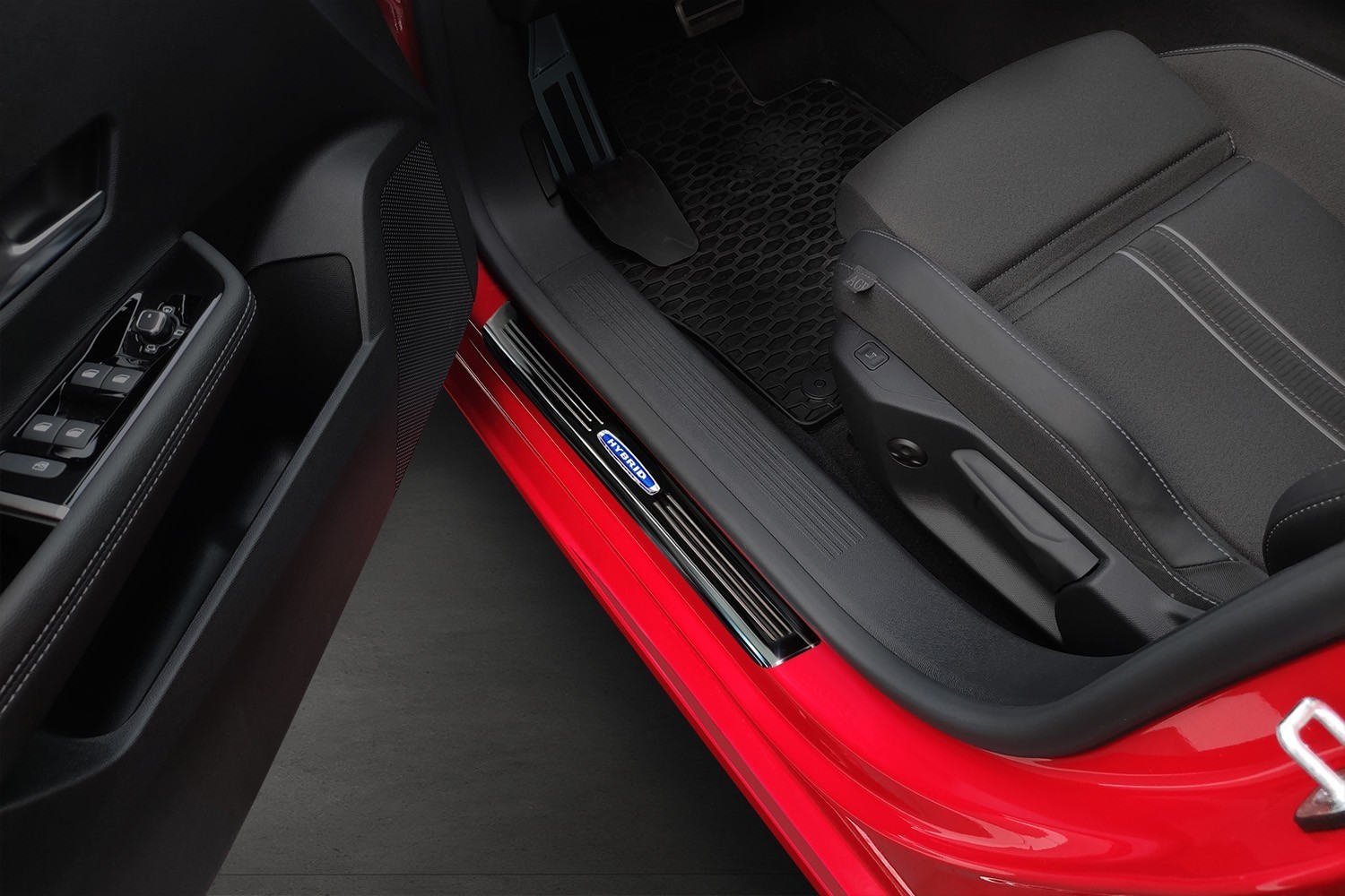 Door sill plates suitable for Opel Astra L 2021-present 5-door hatchback stainless steel high gloss anthracite 4 pieces