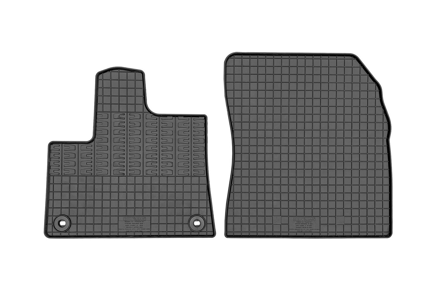 Car mats suitable for Opel Combo E 2018-present rubber