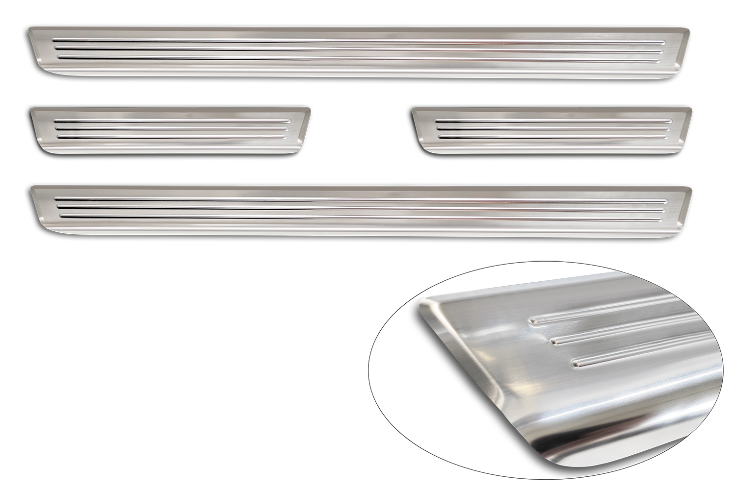 Door sill plates suitable for Opel Corsa F 2019-present 5-door hatchback stainless steel brushed 4 pieces (5) Door sill plates suitable for Opel Corsa F 2019-present 5-door hatchback stainless steel brushed 4 pieces (5)