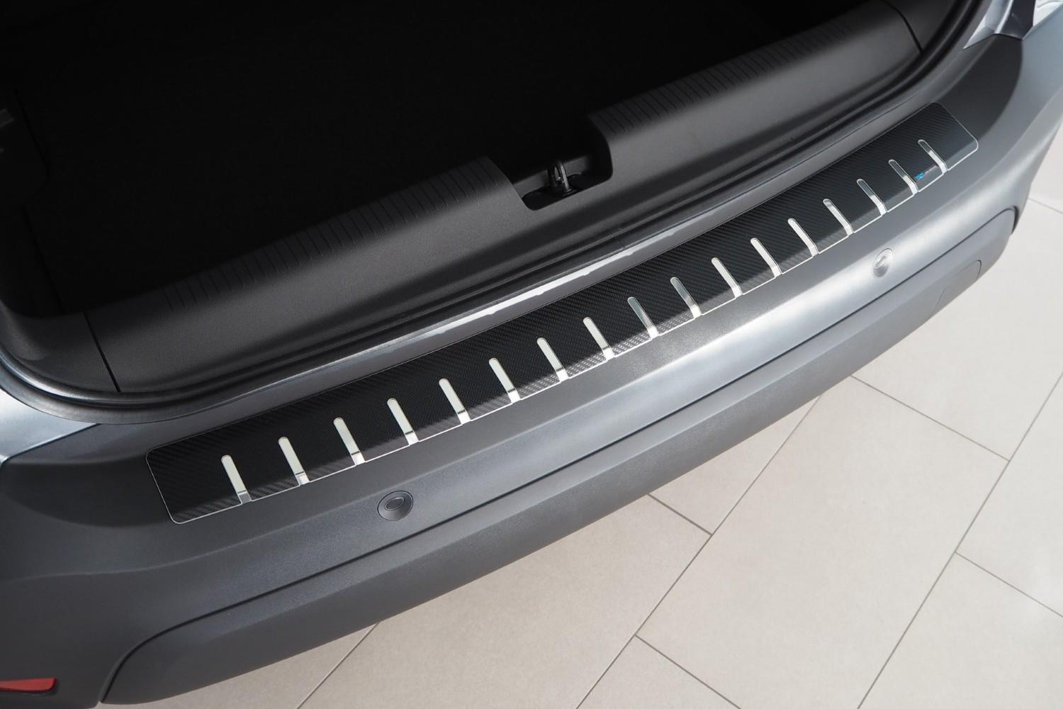 Bumperbeschermer geschikt voor Opel Crossland X 2017-heden RVS - carbon folie