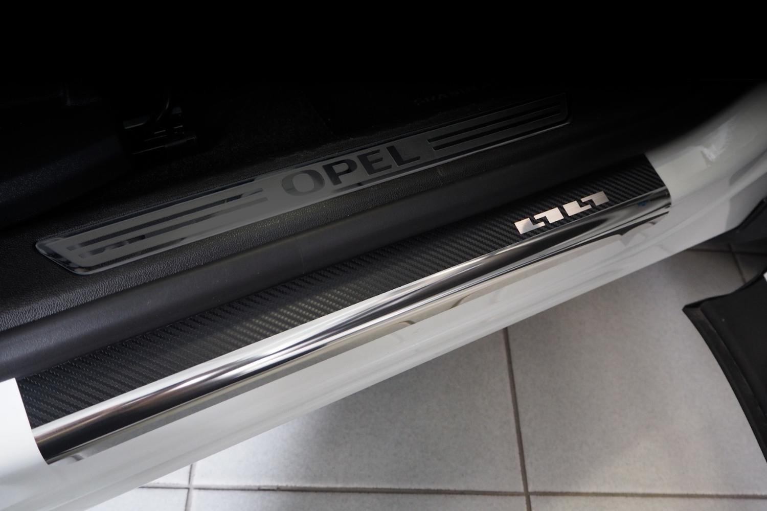 Seuils de portes convient à Opel Grandland X 2017-2024 acier inox - feuille de carbone