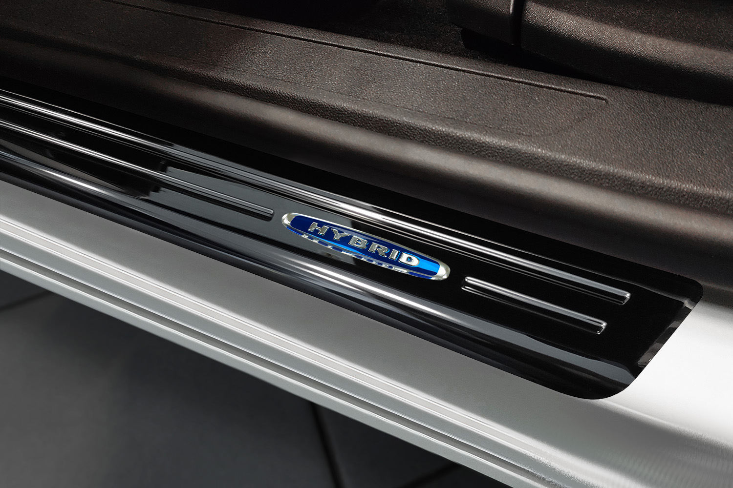 Seuils de portes convient à Opel Grandland X 2017-2024 acier inox anthracite brillant 4 pièces