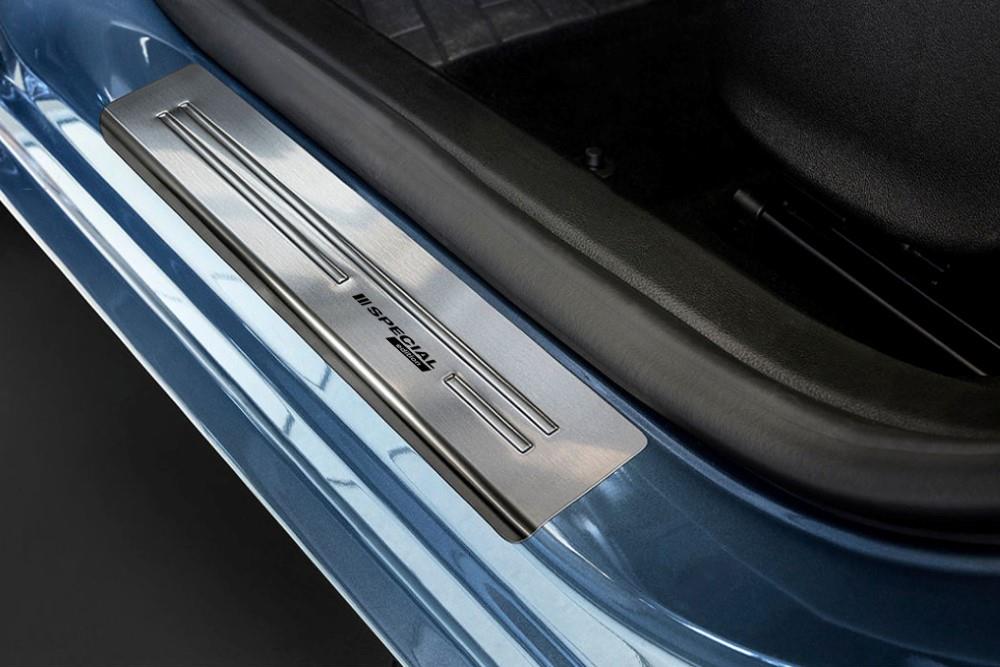Door sill plates suitable for Opel Astra J 2009-2015 4 & 5-door stainless steel brushed 4 pieces
