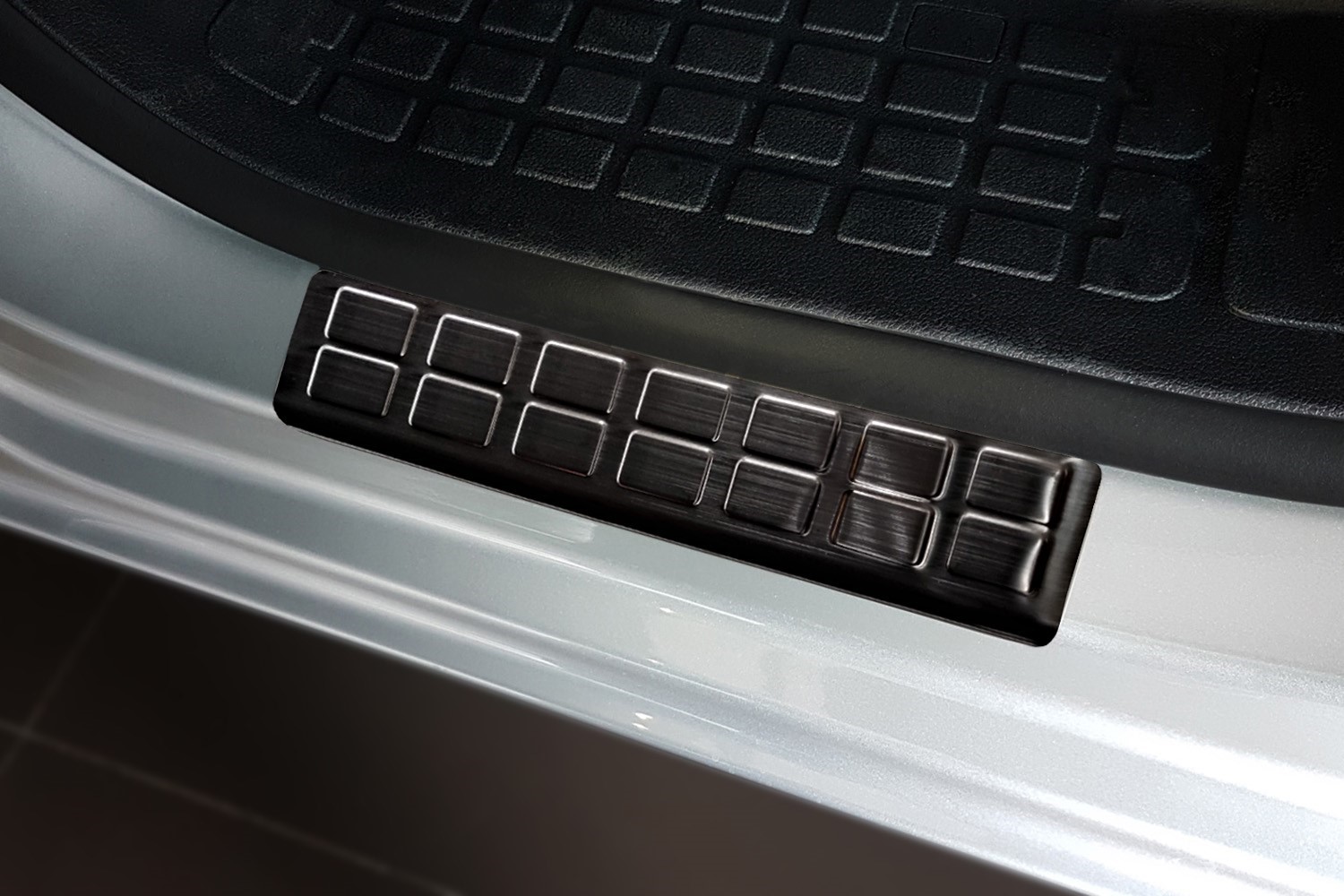 Door sill plates suitable for Opel Zafira Life 2019-present stainless steel brushed anthracite 2 pieces