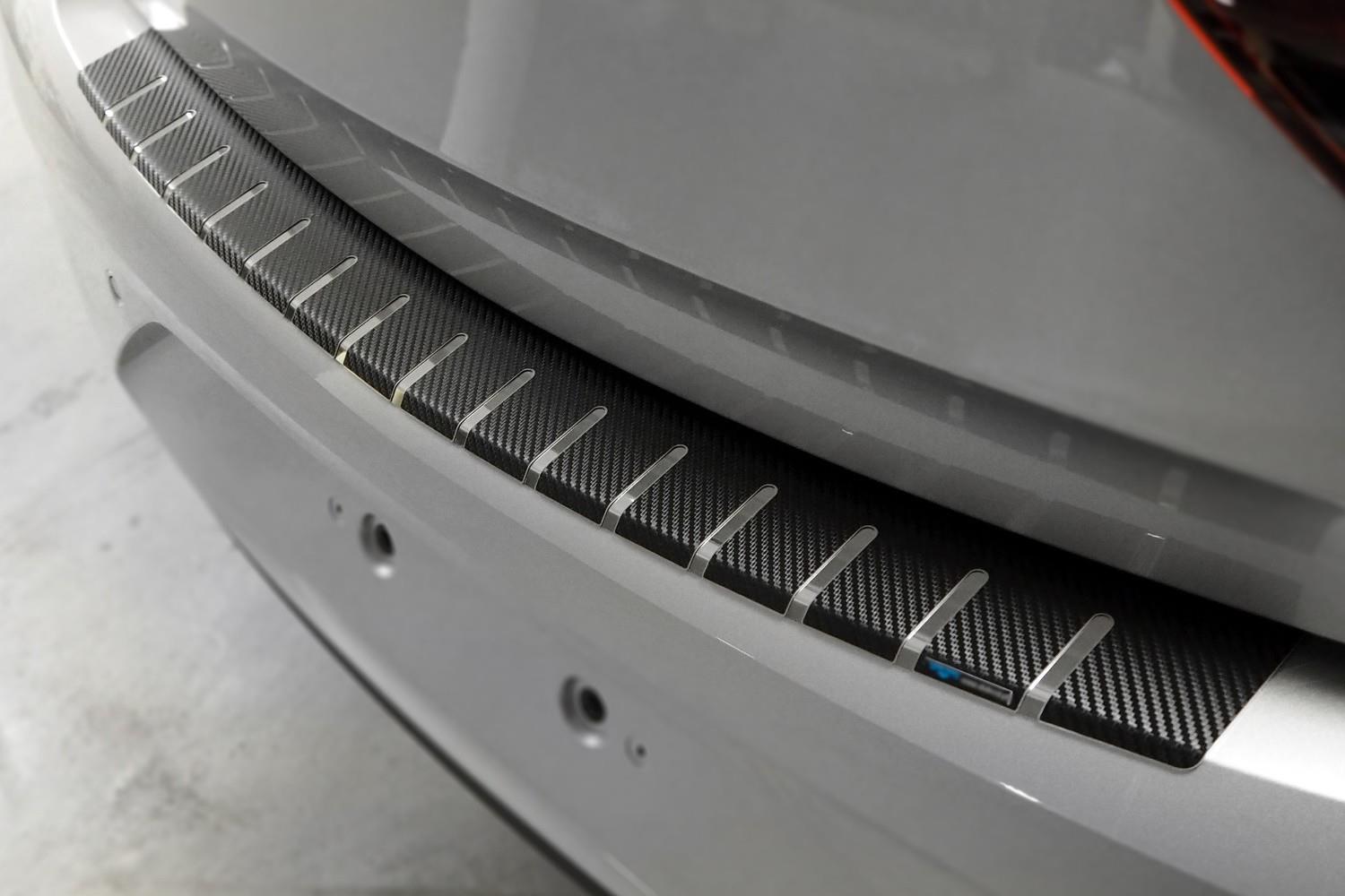 Rear bumper protector suitable for Opel Insignia B Grand Sport 2017-2022 5-door hatchback stainless steel - carbon foil