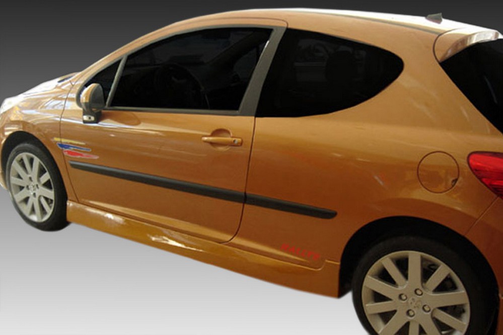 Side skirts suitable for Peugeot 207 2006-2015 3-door hatchback ABS