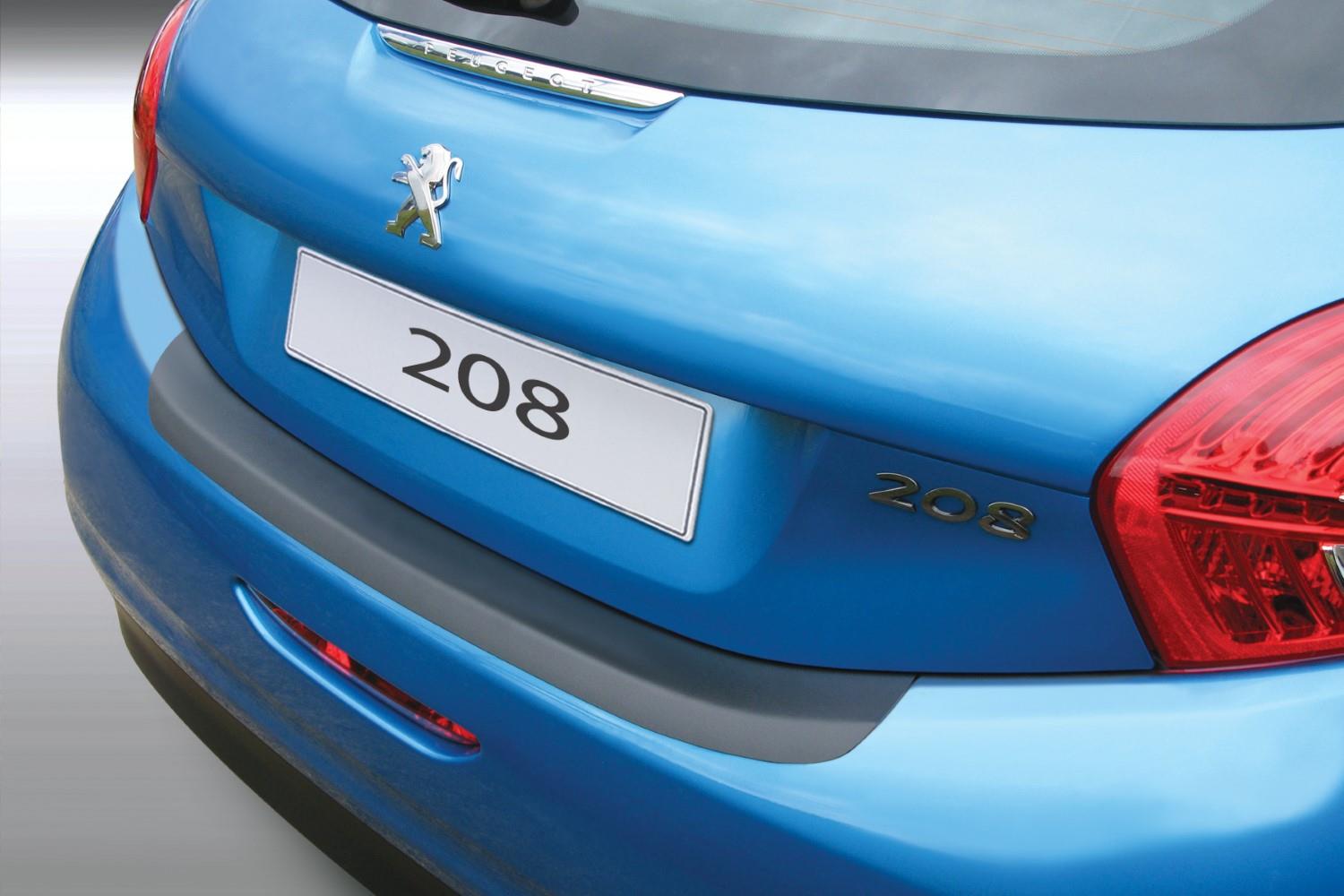 Rear bumper protector suitable for Peugeot 208 I 2012-2019 3 & 5-door hatchback ABS - matt black