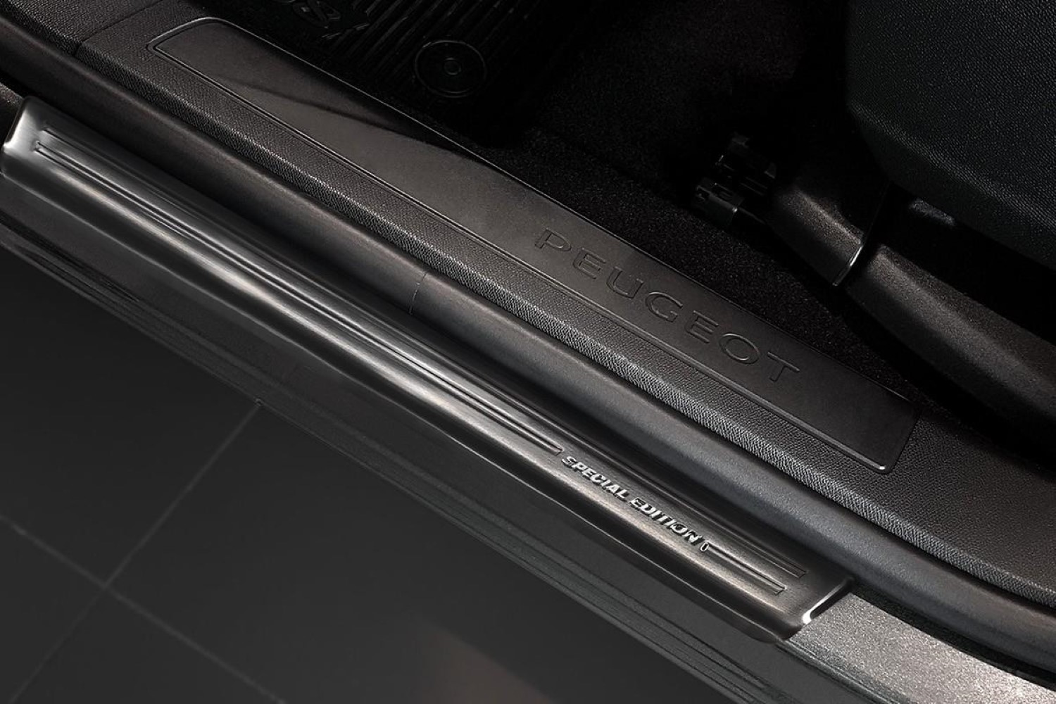 Schwarz Edelstahl Einstiegsleisten passend für Peugeot 3008 2016