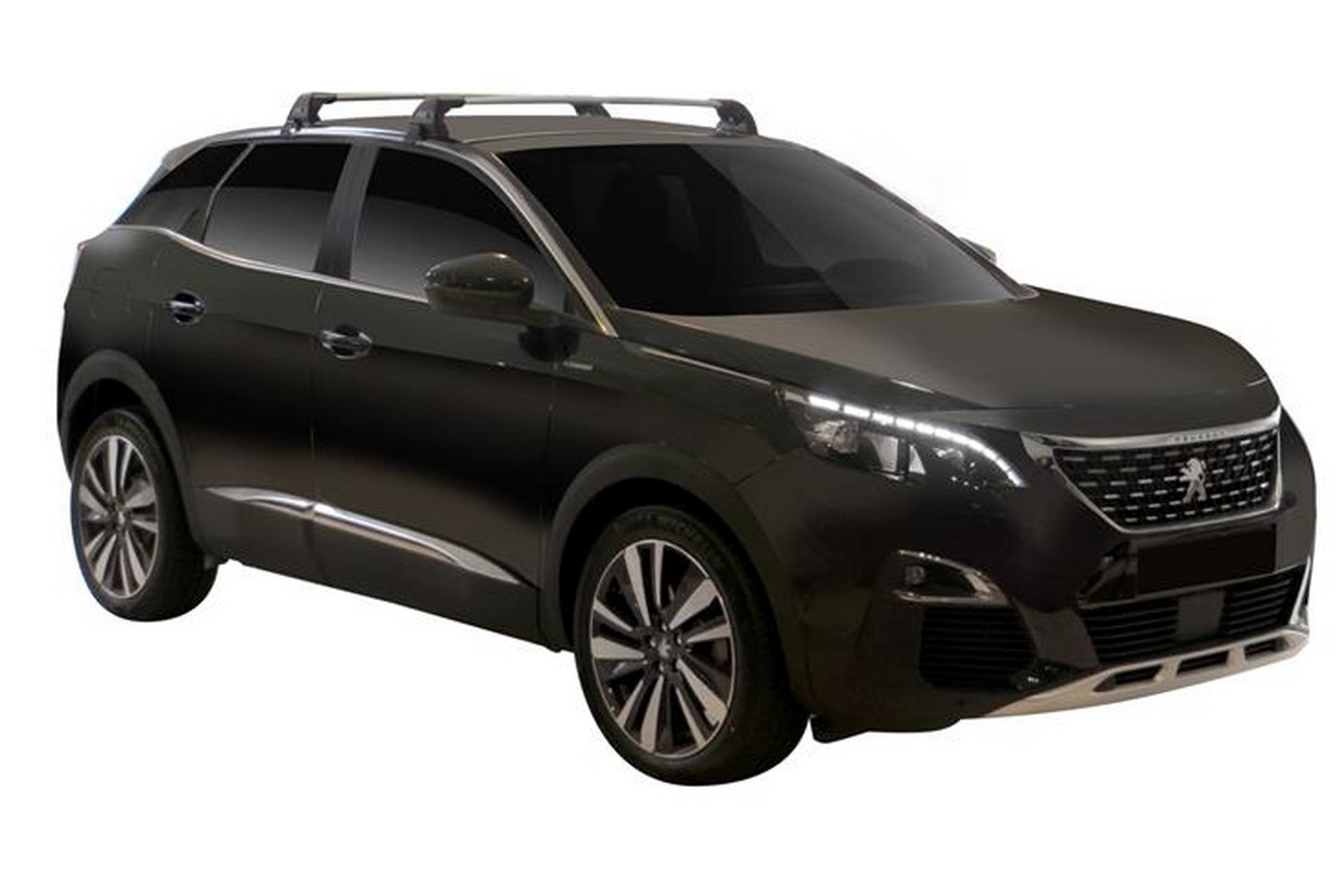 Jeu de 2 barres de toit transversales Peugeot 3008 SUV (P84) avec  enjoliveurs