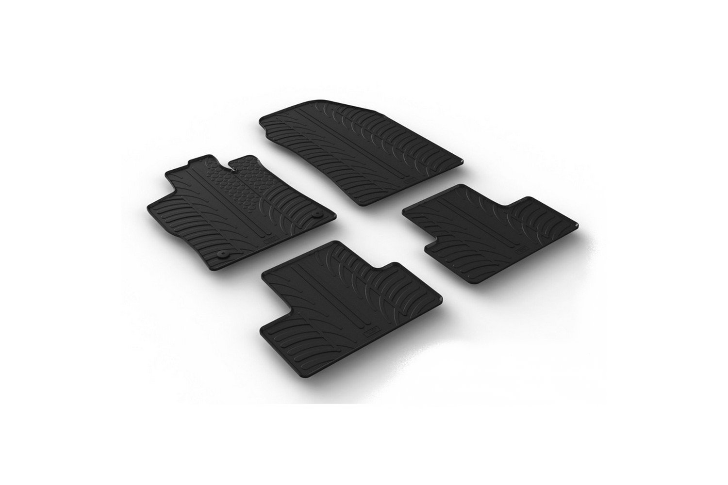 Tapis de Sol Antidérapants pour Peugeot 308 en Caoutchouc Noir 4