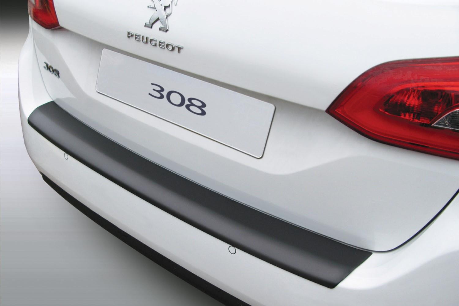 Rear bumper protector suitable for Peugeot 308 II SW 2014-2021 wagon ABS - matt black