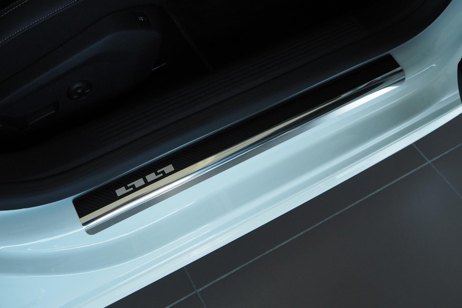 Seuils de portes convient à Peugeot 508 II SW 2019-présent break acier inox - feuille de carbone