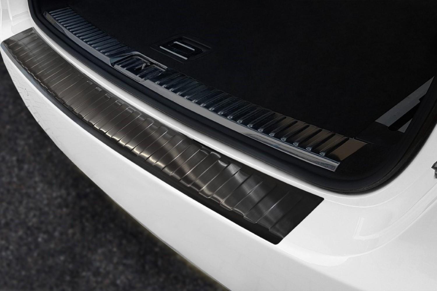 Protection de seuil de coffre convient à Porsche Cayenne II (92A) 2010-2014 acier inox brossé anthracite