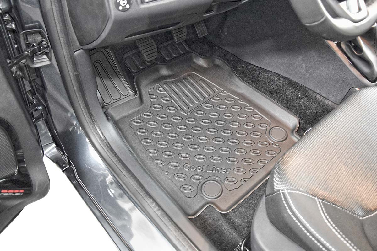 Tailored Black Car Floor Mats Carpets 4pc Set with Clips for Renault Clio 13> 