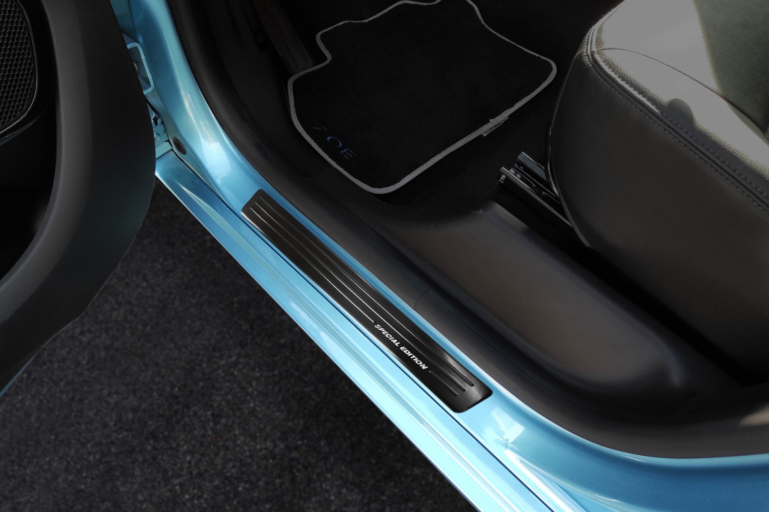 Door sill plates suitable for Renault Zoë 2020-present 5-door hatchback stainless steel brushed anthracite 4 pieces