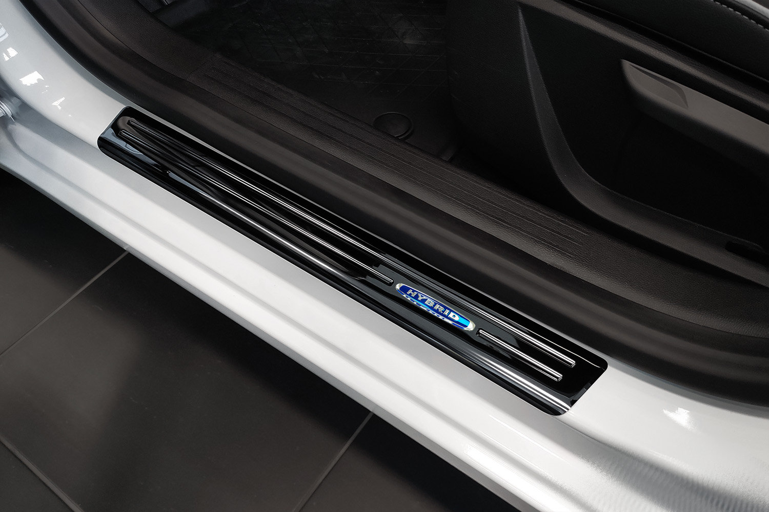 Door sill plates suitable for Renault Clio V 2019-present 5-door hatchback stainless steel high gloss anthracite 2 pieces