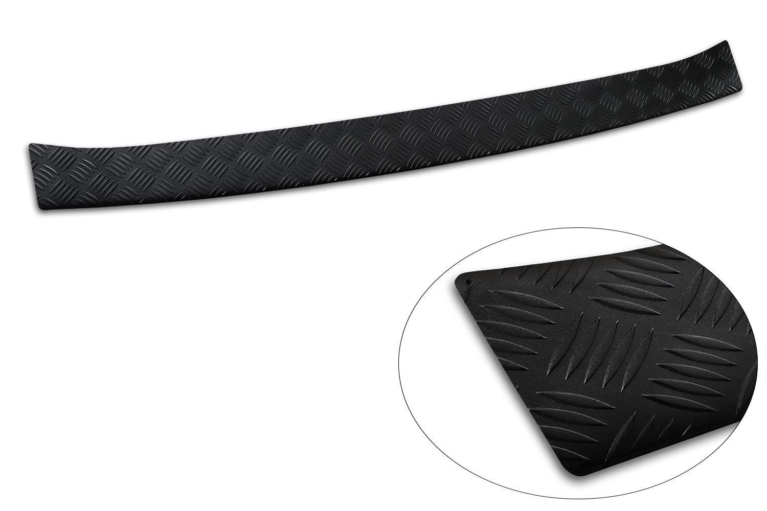 Rear bumper protector suitable for Renault Master IV 2024-present aluminium diamond plate matt black (5)