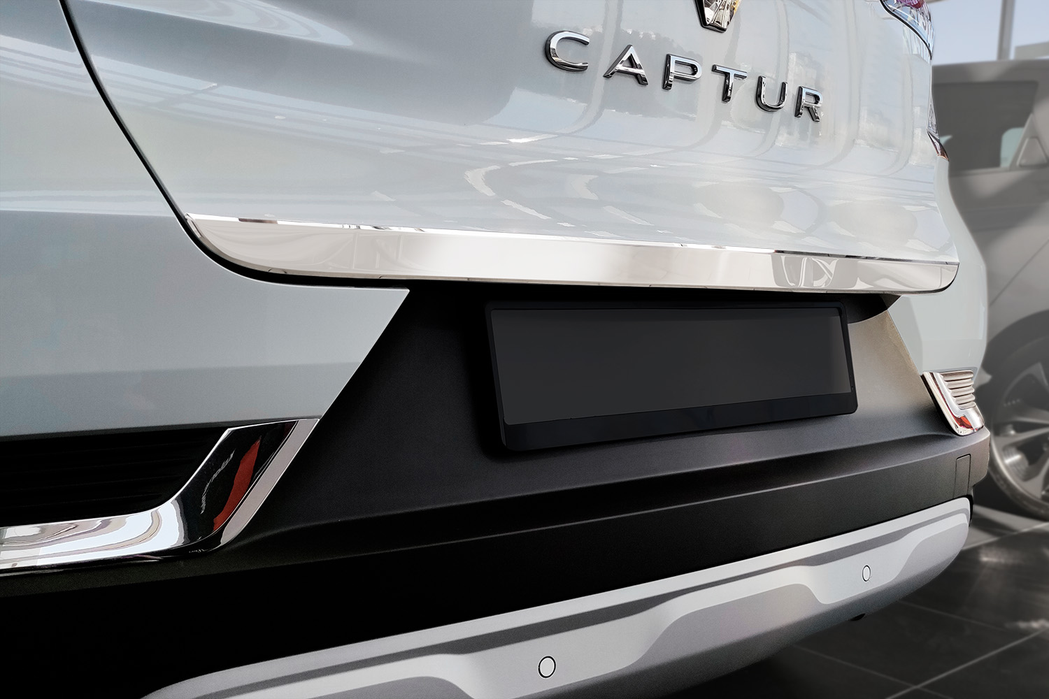 Garniture hayon arrière convient à Renault Captur II 2019-présent acier inox brillant