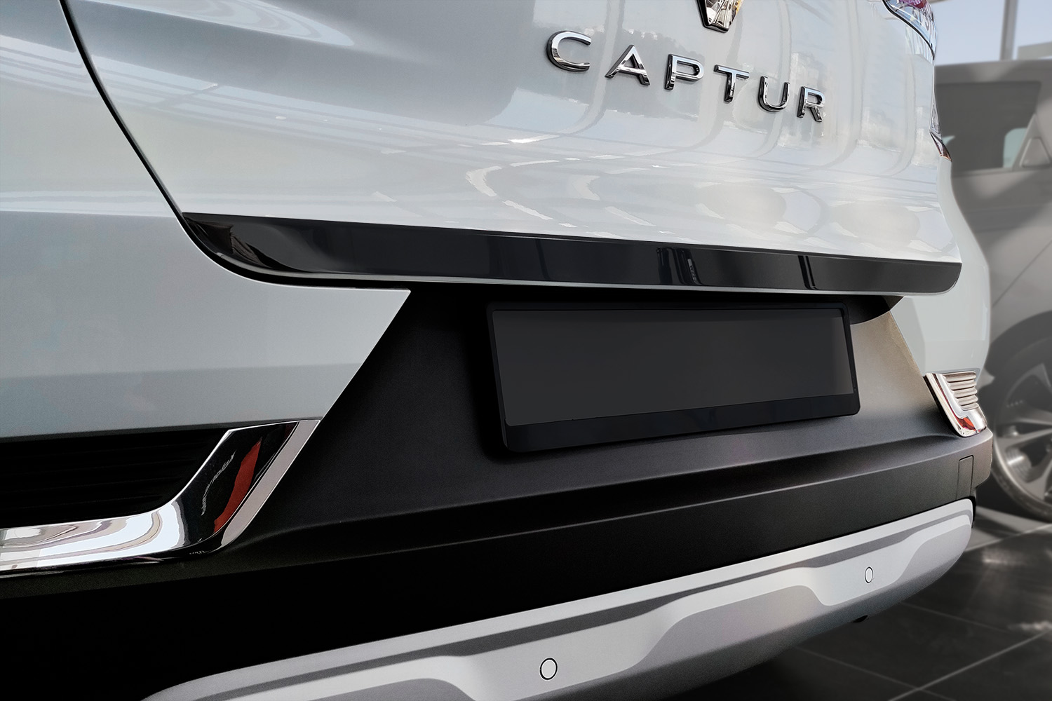 Garniture hayon arrière convient à Renault Captur II 2019-présent acier inox anthracite brillant