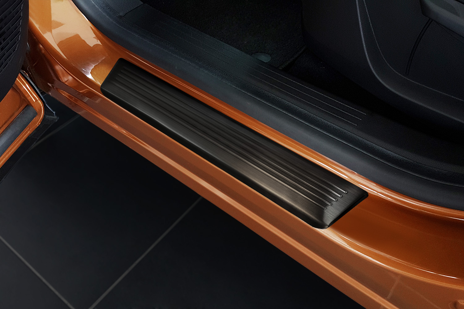 Einstiegsleisten passend für Renault Captur II 2019-heute Edelstahl gebürstet anthrazit 4-teilig