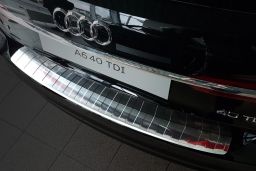 Audi A6 Avant (C8) 2018-> rear bumper protector stainless steel / Ladekantenschutz Edelstahl / achter bumperbeschermer RVS / protection de seuil de coffre acier inox (AUD8A6BP)