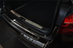 Rear bumper protector BMW X6 (F16) 2014-2019 stainless steel anthracite - carbon (BMW11X6BP) (1)
