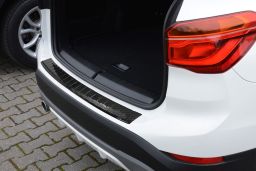 Rear bumper protector BMW X1 (F48) 2015-2022   carbon (BMW12X1BP) (1)