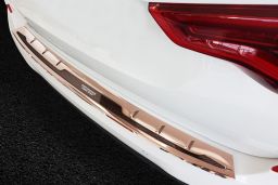 BMW X3 (G01) 2017-> rear bumper protector stainless steel high gloss copper - carbon (BMW17X3BP) (3)