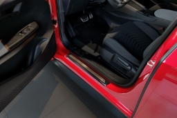 Door sill plates suitable for Cupra Born 2021-> 5-door hatchback stainless steel brushed anthracite 4 pieces (CUP2BOEG) (1)
