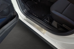 Door sill plates suitable for Dacia Duster III 2024-> stainless steel brushed 4 pieces (DAC3DUEG) (1)
