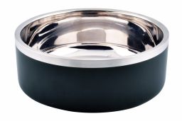 Food & drink bowl stainless steel double wall black (FDB14PDW-1) (1)