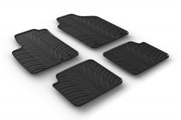 Fiat 500 2013-present 3-door hatchback car mats set anti-slip Rubbasol rubber (FIA250FR)