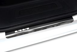 Door sill plates Ford Transit & Tourneo Custom II 2023-> stainless steel - carbon foil (FOR15TREA) (1)