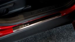 Door sill plates Ford Mustang Mach-E 2020-> stainless steel - carbon foil (FOR2MUEA) (1)