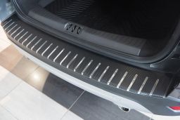 Rear bumper protector Ford Kuga II 2016-present stainless steel - carbon foil (FOR4KUBA) (1)