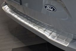 Rear bumper protector Ford Transit Custom II 2023-> stainless steel brushed (FOR4TRBP) (1)