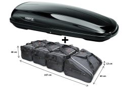 Roof box Hapro Traxer 8.6 Brilliant Black with Car-Bags.com bag set (HAP25911-BB1) (1)