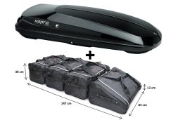 Roof box Hapro Zenith 6.6 Brilliant Black with Car-Bags.com bag set (HAP25920-BB1) (1)