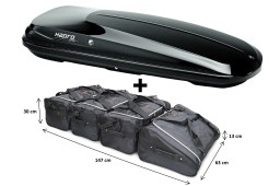 Roof box Hapro Zenith 8.6 Brilliant Black with Car-Bags.com bag set (HAP25921-BB1) (1)