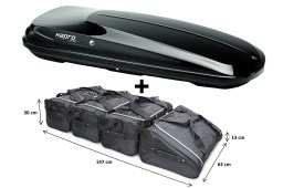 Roof box Hapro Zenith 8.6 Brilliant Black with Car Bags bag set CarParts Expert