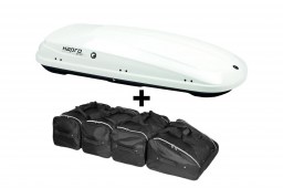 Hapro Traxer 6.6 Pure White roof box with Car-Bags.com roof box bag set (HAP25912-BB1)
