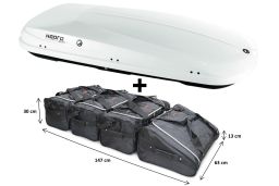 Roof box Hapro Zenith 8.6 Pure White with Car-Bags.com bag set (HAP26201-BB1) (1)