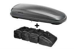 Hapro Traxer 6.6 Titanium roof box with Car-Bags.com roof box bag set (HAP28760-BB1)