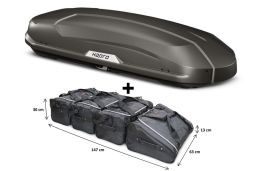 Roof box Hapro Trivor 560 Supermatt Anthracite with Car-Bags.com bag set (HAP33561-BB1) (1)