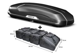 Roof box Hapro Trivor 560 Anthracite with Car-Bags.com bag set (HAP35371-BB1) (1)