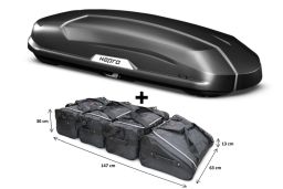 Roof box Hapro Trivor 640 Anthracite with Car-Bags.com bag set (HAP35372-BB1) (1)