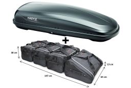 Roof box Hapro Traxer 6.6 Anthracite with Car-Bags.com bag set (HAP35908-BB1) (1)