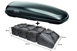 Roof box Hapro Traxer 8.6 Anthracite with Car-Bags.com bag set (HAP35909-BB1) (1)